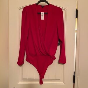 Express faux wrap bodysuit, NWT, size L